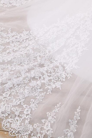 Abito da sposa formale e informale lupetto in raso distintivo in pizzo in tulle