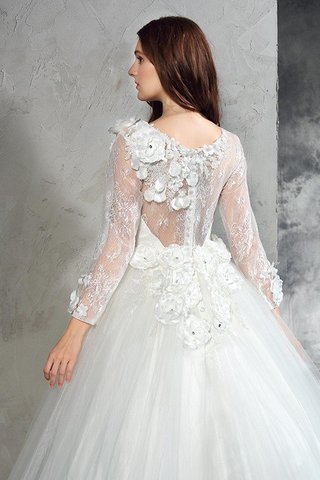 Abito da Sposa Lunghi Cerniera Ball Gown Naturale con Fiore