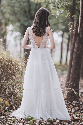 Abito da sposa romantico convenzionale senza maniche vendita calda a-line in tulle