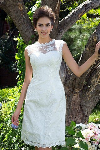 Abito da Sposa Senza Maniche A-Line con Applique Cerniera Naturale